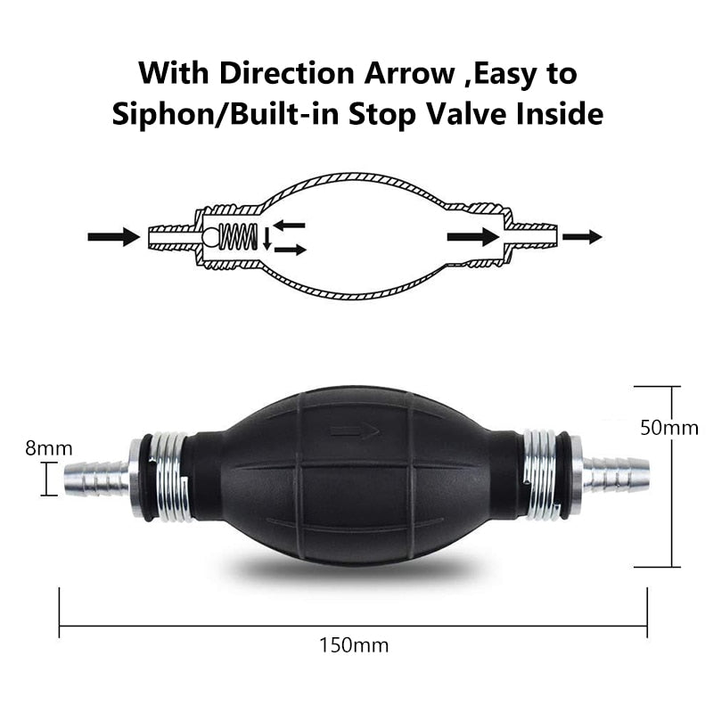 Universal Auto Fuel Pump Manual Gas Oil Transfer Liquid Gasoline Petrol Hand Suction Pipe Pumping Durable For Car Marine Outboar