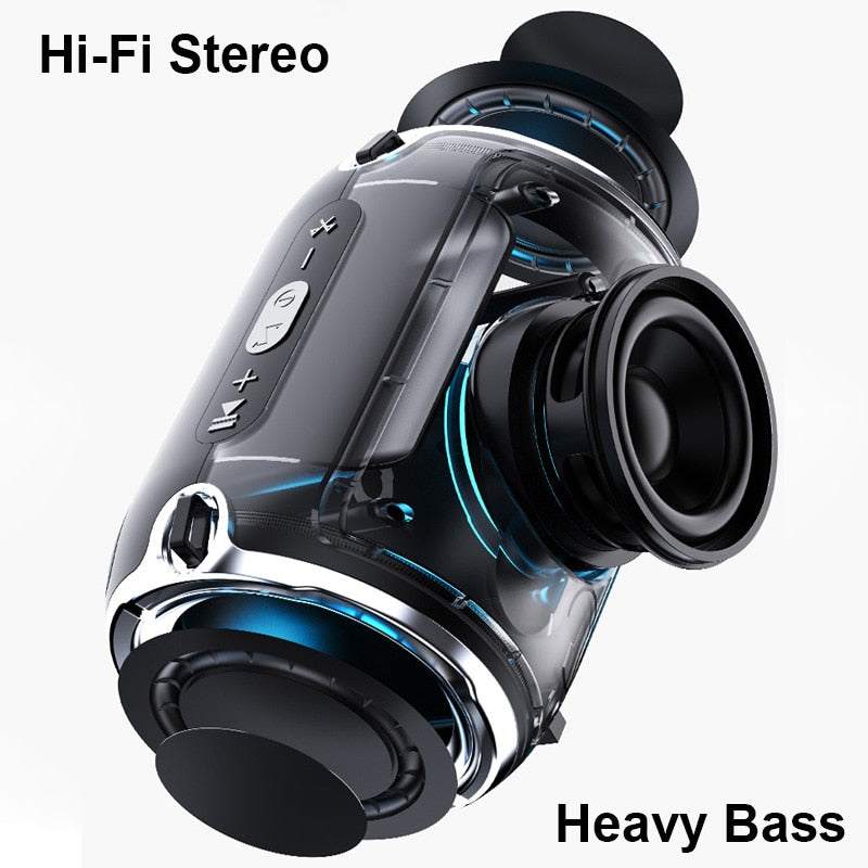 High Power Waterproof Bluetooth Speaker Portable Column Super Bass Stereo For Comuter PC Speakers with FM Radio BT AUX TF USB