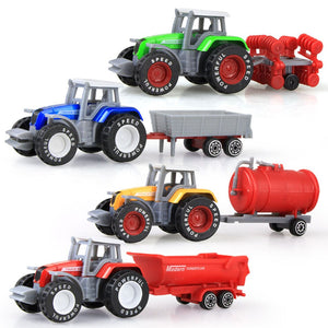 Véhicules agricoles moulés sous pression Mini voiture modèle ingénierie voiture modèle tracteur ingénierie voiture tracteur jouets modèle pour enfants cadeau de noël