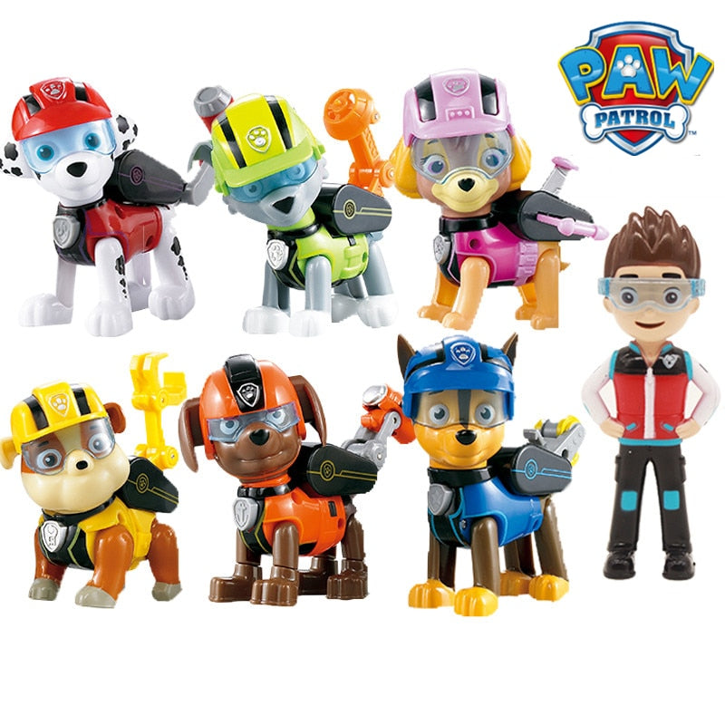 Pat' patrouille 7 pièces/ensemble jouets chien canette déformation jouet capitaine Ryder Pow patrouille Psi patrouille figurines jouets pour enfants cadeaux