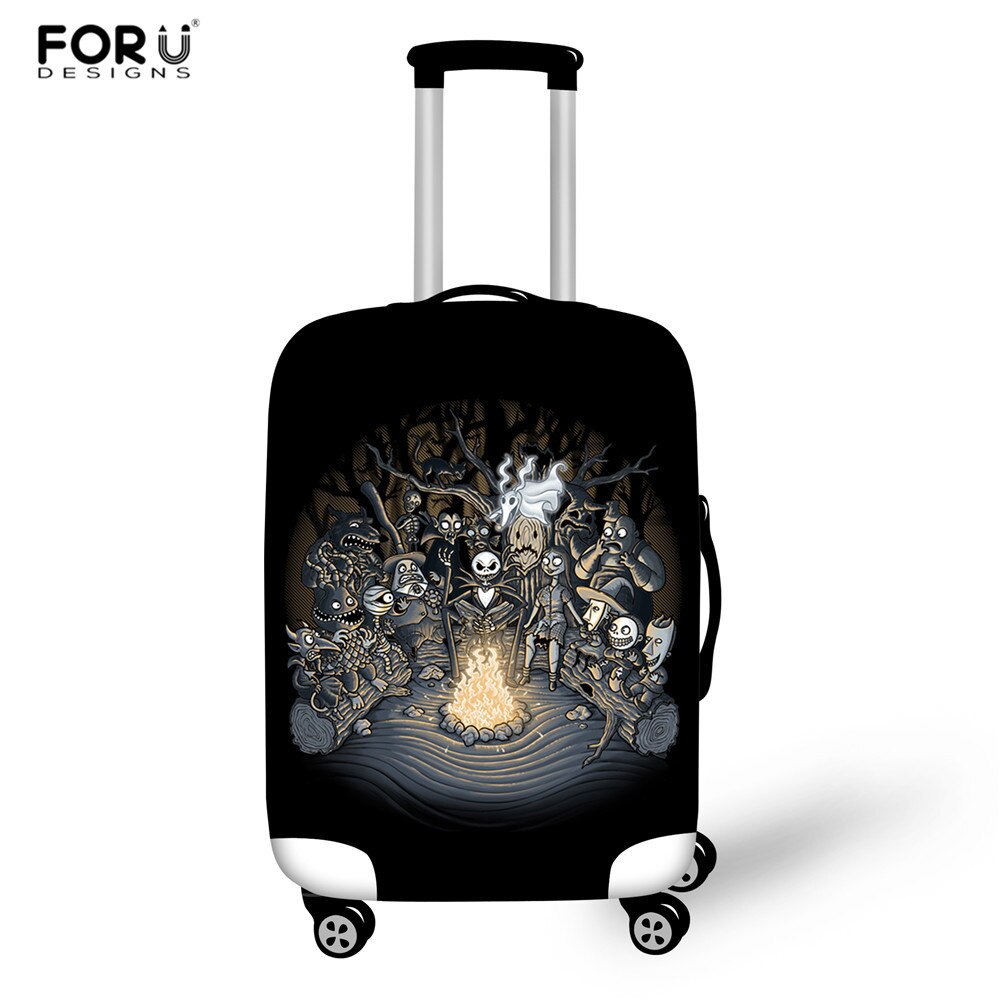 FORUDESIGNS Jack Skellington Brand Design Luggage Cover Protector Nightmare Before Christmas Print Travel Elastic Suitcase Cases