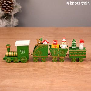 Wooden Christmas Train Ornament Christmas Decoration For Home Santa Claus Gift Toys Crafts Table Deco Navidad Xmas 2021 New Year