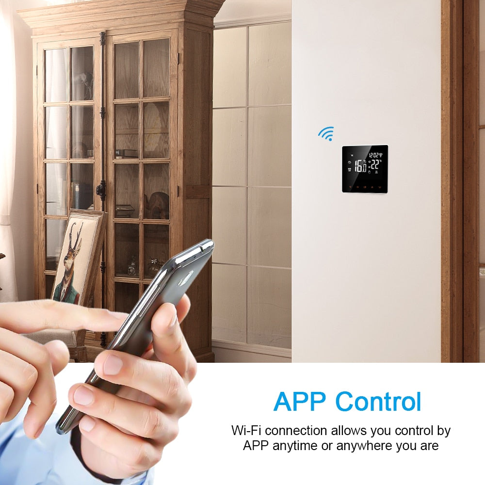 Thermostat intelligent d'avatto Tuya WiFi, télécommande électrique de température de chaudière d'eau/gaz de chauffage par le sol pour Google Home, Alexa