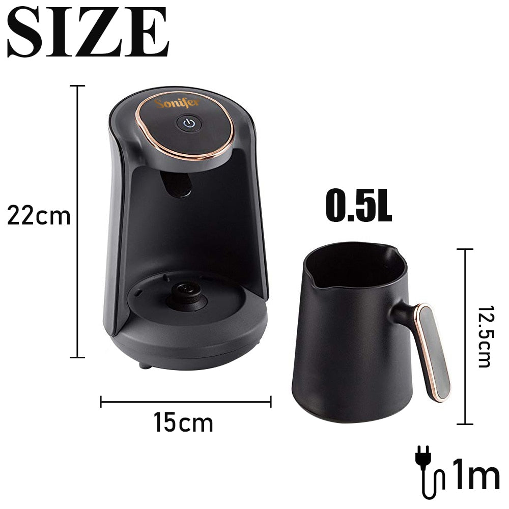 800W Automatic Turkish Coffee Maker Machine Cordless Electric Coffee Pot Food Grade Moka Coffee Kettle for Gift 220V Sonifer