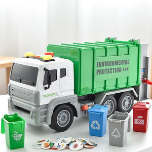 Garbage Truck Toys Rubbish Collector Car Model Kids Toddlers Trash Classification Learning Game Vehicle Toy Set