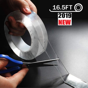 Adhésif Nano Double face réutilisable 1/2/3/5m | Bande sans trace, autocollants amovibles, disques à boucles adhésives lavables, Gadget de colle à nouer