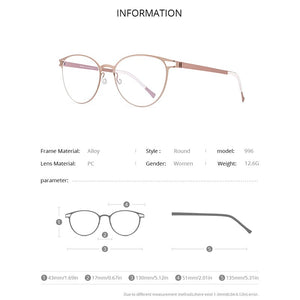 FONEX Alloy Glasses Frame Women 2020 New Vintage Round Myopia Optical Frames Prescription Eyeglasses Men Screwless Eyewear 996