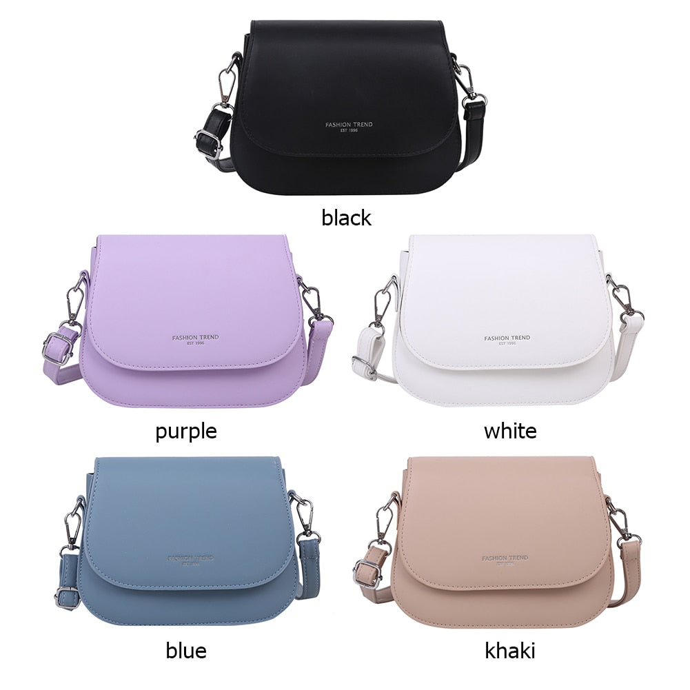 Simple Small Flap Shoulder Pouch Solid Color Women PU Leather Crossbody Bags Popular Simple Female Daily Bag Dropshipping