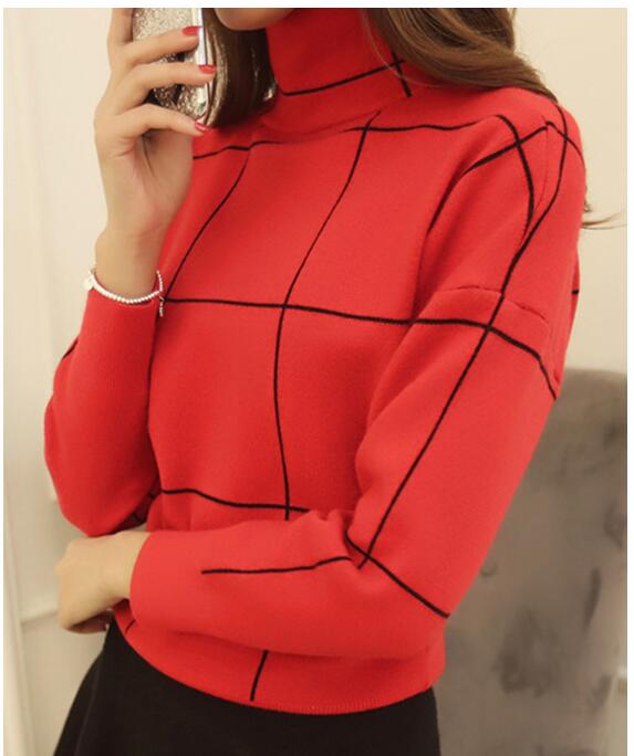 Turtleneck Sweater Women Pullover Patchwork Outfit New Casual Loose Han Edition Thick Long Sleeve Knit Clothes Vestidos LXJ974