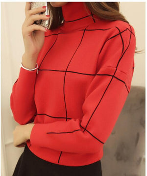 Turtleneck Sweater Women Pullover Patchwork Outfit New Casual Loose Han Edition Thick Long Sleeve Knit Clothes Vestidos LXJ974