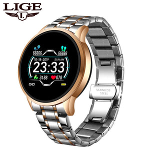 LIGE Luxury Smart Watch Women Waterproof Sports Fitness Tracker For Android ios Reloj inteligente Ceramic Strap smart watch Men