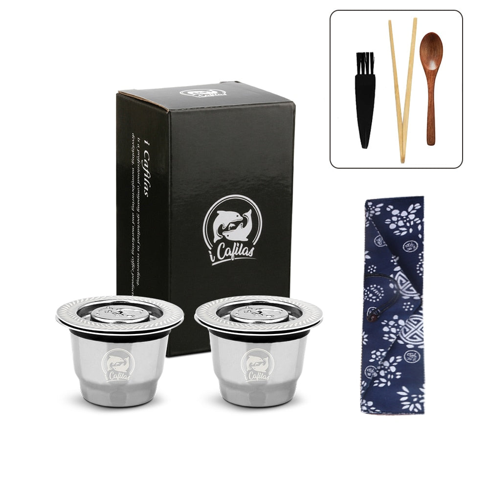 iCafilas For Nespresso Reutilisable Refillable Capsule Crema Espresso Reusable New Refillable For Nespresso