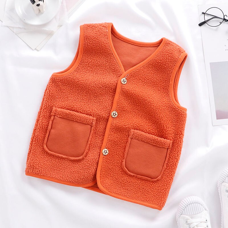Gilet Double enfant bébé gilet fille et garçon gilet en peluche en automne et en hiver bébé fille vêtements d'hiver enfant en bas âge fille gilet