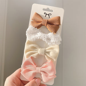 4PCS/SET 2021 New Girls Leopard Hairpins Kids Sweet Hair Clips Barrettes Lovely Hair Bows Children Cute Kids Hair Accessories