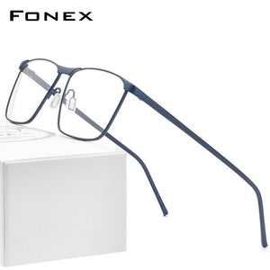 FONEX Pure Titanium Glasses Frame Men 2020 Prescription Eye Glasses for Men Square Eyeglasses Myopia Optical Frame Eyewear 8526