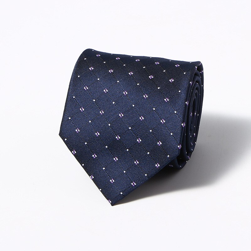 Luxury Fashion Striped Plaid Men's Tie Red Blue Grey Classic Neck Ties Leisure Business Wedding High Quality 8cm Silk Necktie