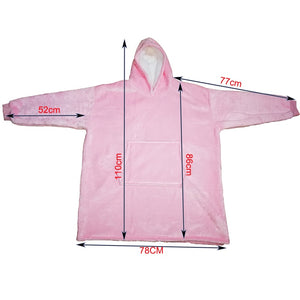 Winter Thick Comfy TV Blanket Sweatshirt Solid Warm Hooded Blanket Adults and Children Fleece Weighted Blankets for Beds Travel