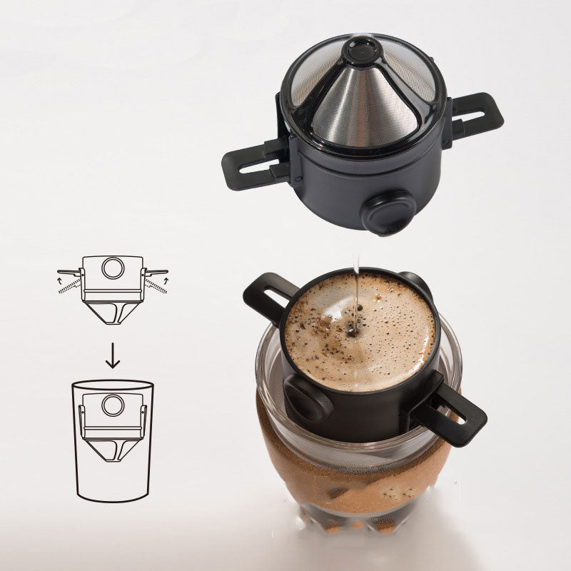 Filtre à café en acier inoxydable 304 | Filtre à café Portable, porte-thé entonnoir paniers infuseur de thé réutilisable et Dripper de café