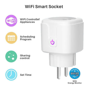Smart Plug WiFi Socket EU 16A Power Monitor Timing Function Tuya SmartLife APP Control Works With Alexa Google Assistant