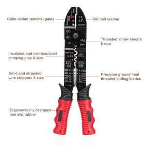 3 in 1 Crimper Cable Cutter Automatic Wire Stripper Multifunctional Stripping Tools Crimping Pliers Terminal 0.75-6.0mm2 tool