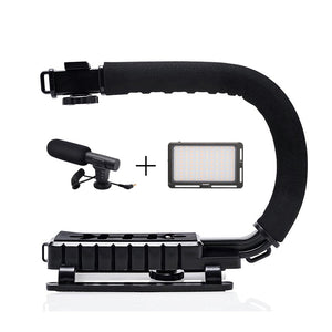Stabilisateur de cardan de caméra MAMEN avec studio LED lumière vidéo et Microphone pour la photographie DSLR stabilisateur de poche de prise de vue Vlog