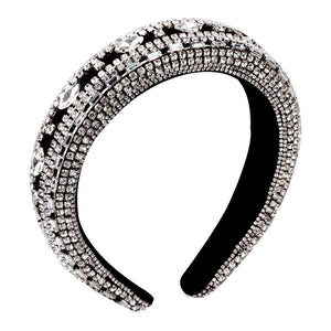 CN Baroque Full Crystal Hair Bands For Women Luxury Padded Diamond Headband Hair Hoop Christmas Gifts Christmas Hair Accessories