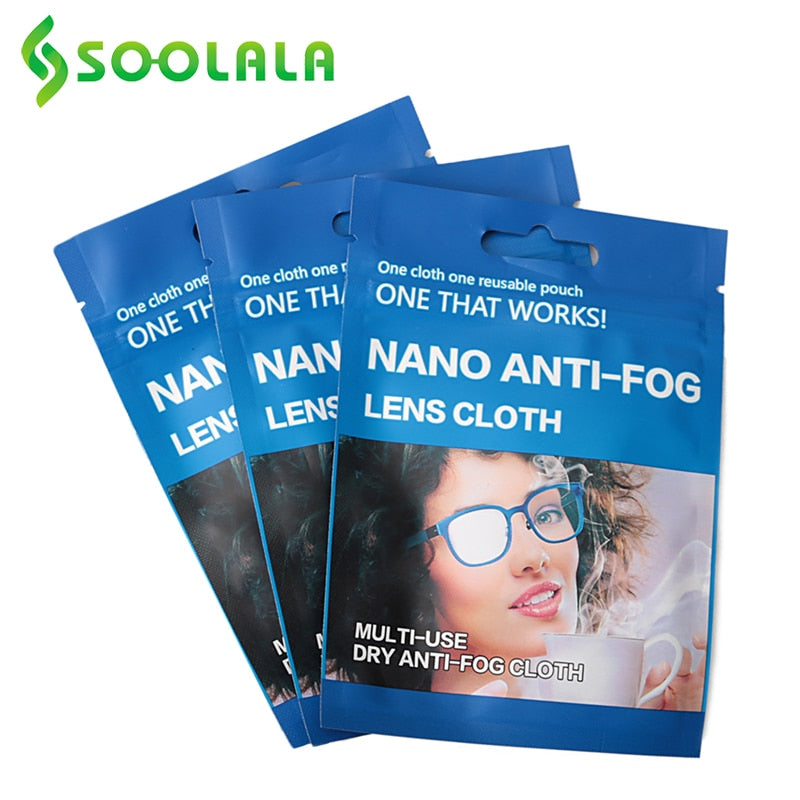 SOOLALA 3pcs Glasses Anti-Fog Cloth 15x14.5cm Microfiber Eyeglasses Cleaner For Lenses Eyewear Accessories Anti-Fogging Cloth
