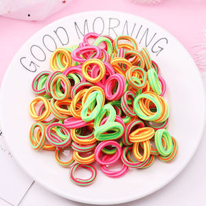 100PCS/Set Girls Candy Colors Nylon Elastic Hair Bands Children Rubber Band Headband Scrunchie Fashion Hair Accessories