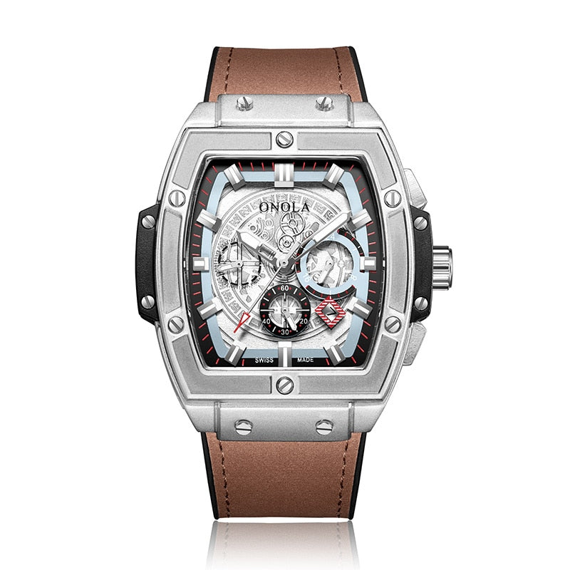 Montre de Sport de luxe pour hommes ONOLA mode quartz horloge grand visage montre-bracelet montres décontractées hommes relogio masculino