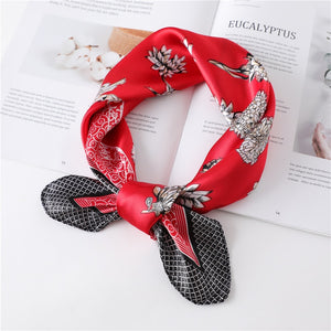 Women Square Silk Scarf Chiffon Satin Lady Hair Neck Foulard  Scarves Shawl Wrap Female Bandana Head Kerchief Hijab Headband