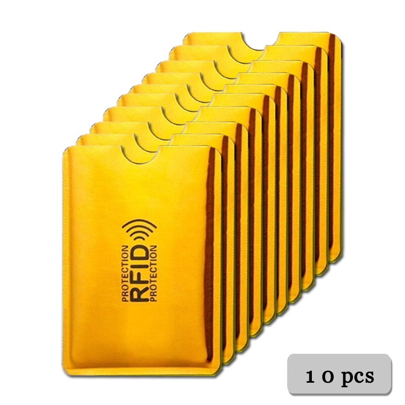 10pcs Anti RFID Blocking Reader Lock Card Holder ID Bank Card Case Protector Aluminium Metal Smart Anti-theft Credit Card Holder