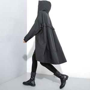 Johnature 2020 Autumn New Thin Casual Long Irregular Trench Women Fashion Loose Hooded Collar Zippers Pockets Female Coats