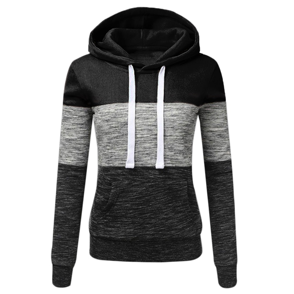 SHUJIN femmes sweats automne hiver sweats à capuche à manches longues à capuche dames fermeture éclair poche Patchwork sweat à capuche vêtements d'extérieur pour femmes