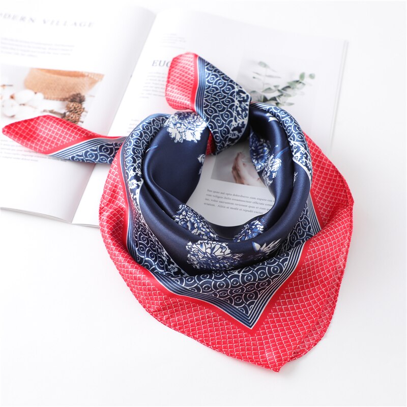 Women Square Silk Scarf Chiffon Satin Lady Hair Neck Foulard  Scarves Shawl Wrap Female Bandana Head Kerchief Hijab Headband