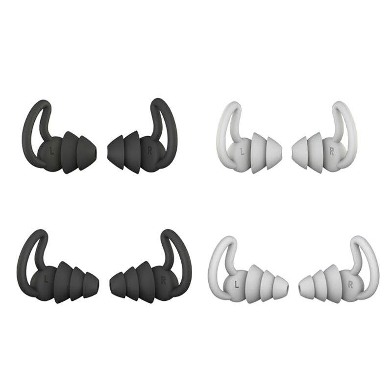 1Pair 2/3 Layer Soft Silicone Ear Plugs Tapered Sleep Noise Reduction Earplugs Sound Insulation Ear Protector