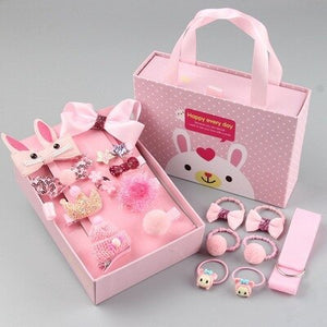 18 Pcs/Box Children Hair Accessories for Girls Hair Clips Headbands Cute Bow Flowers Cartoon Animals Shape Hair Accessories