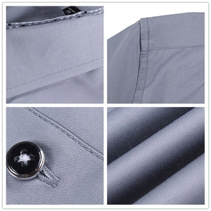 2021 Summer New Men's Shirt Brand Luxury Men Cotton Short Sleeves Dress Shirt Turn-down Collar Cardigan Shirt Men Clothes