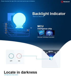 LIVOLO - Interrupteur tactile commutateur de lumière avec affichage LED, 1 Gang, 1 voie