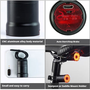TRLIFE 1200mAh Bicycle Smart Taillight Auto Brake Sensing IPx6 Waterproof USB Charge cycling Rear light LED Bike Accessories