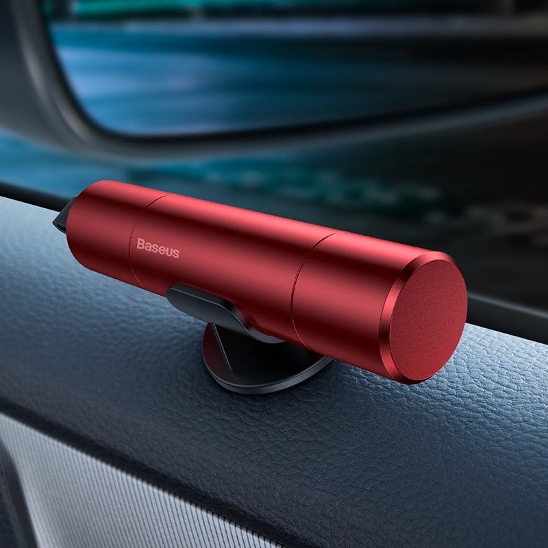 Baseus Mini Car Window Glass Breaker Seat Belt Cutter Safety Hammer Life-Saving Escape Hammer Cutting Knife Interior Accessories