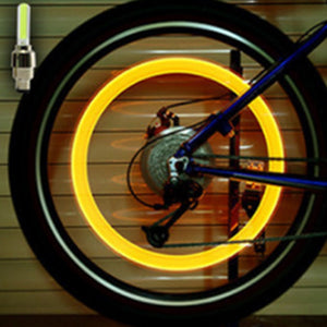 2PCS Bicycle LED Light Tire Valve Cap Bicycle Flash Light Mountain Road Bike Cycling Tyre Wheel Lights LED Neon Lamp Cover Wheel