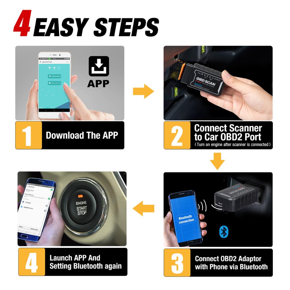 ELM327 V1.5 Bluetooth/Wifi OBD2 scanner v1.5 Elm 327 Bluetooth PIC18F25K80 Auto Diagnostic Tool OBDII for Android/IOS/Windows