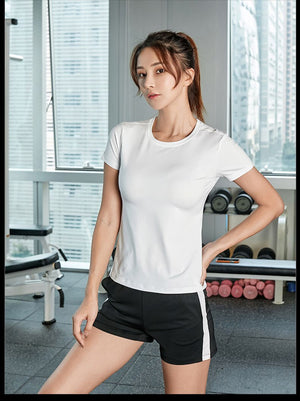 Femmes été t-shirts coupe ajustée pour le Sport Fitness Yoga à manches courtes Yoga haut maille femmes séchage rapide gymnase T-Shirt vêtements de Sport