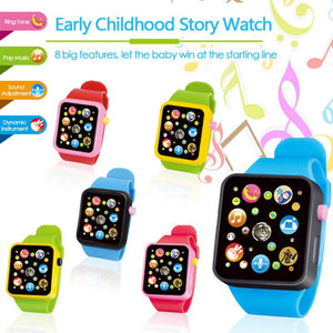 Nouveau 6 couleur multifonctionnel écran tactile simulé montre enfant en bas âge enfants en plastique montre numérique analogique montre intelligente éducation jouet