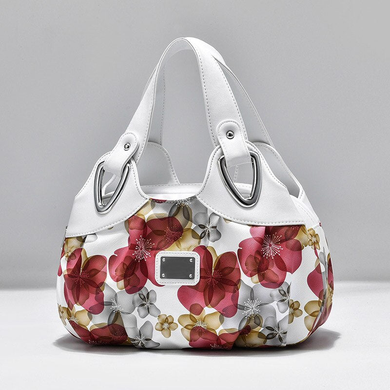 Luxury Flower Design Top-handle Ladies Handbag Women Shoulder Bags PU Leather Messenger Purse Bag Female Tote sac a main