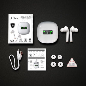 2020 nouveau J3 Pro Tws sans fil Bluetooth écouteur Sport casque tactile contrôle Bluetooth 5.2 LED affichage écouteurs pour tous les téléphones