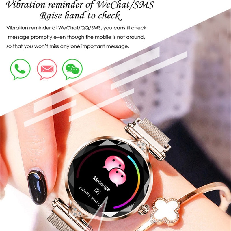 Lady Smart Watches Fashion Women Watch Heart Rate Monitor Fitness Tracker Women Smartwatch Bluetooth Waterproof Smart Bracelet