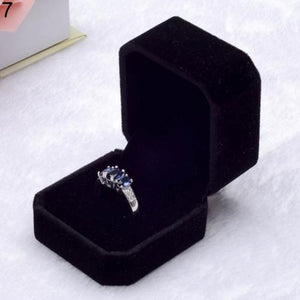 Hot Sale Blue Black Velvet Engagement Wedding Stud Earring Ring Pendant Jewelry Package Display Box Organizer Storage Gift Case