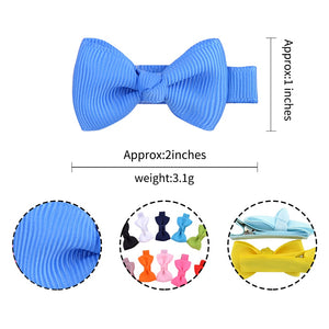 40 pcs/lot Cute Mini Hair Bows With Clip For Baby Girls Hair Clips Tie Solid Ribbon Barrettes Kids Hairpins Headwear Accessories