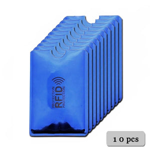 10pcs Anti RFID Blocking Reader Lock Card Holder ID Bank Card Case Protector Aluminium Metal Smart Anti-theft Credit Card Holder